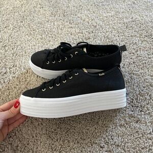 Keds Women's Black and White Platform Sneakers NWT